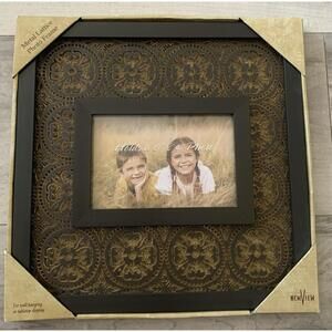 Beautiful Metal Brown Lattice Picture Frame New Holds 6x4 Photo Wall Or Tabletop